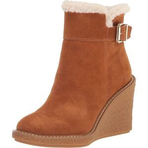 Franco Sarto Ulayna Water Resistant Suede Fleece Wedge Bootie NEW